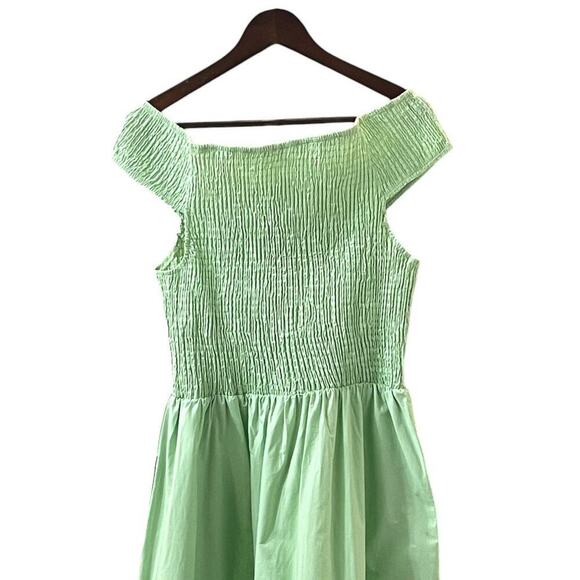 Free People Ceci Smocked Midi Mint Green Size Large NEW - Picture 7 of 9